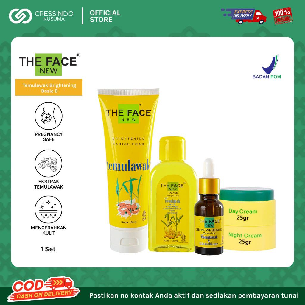 (Paket Wajah) THE FACE Temulawak Day and Night Cream | Toner | Serum | Facial wash | Tamanu Oil