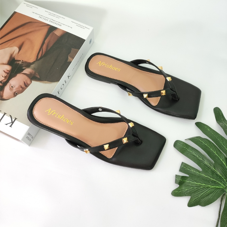 Afrishoes Sandal Flat Teplek Jevit Piramid Empuk