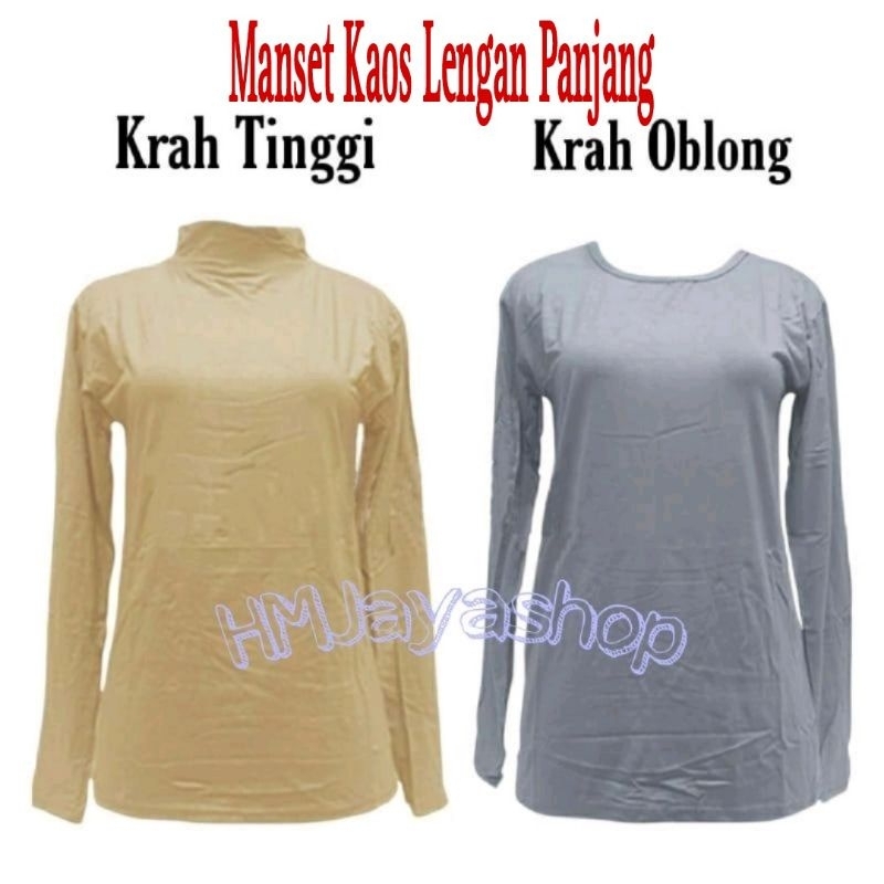 Manset Kaos Lengan Panjang Wanita Ukuran L Inner Kaos Bahan Rayon