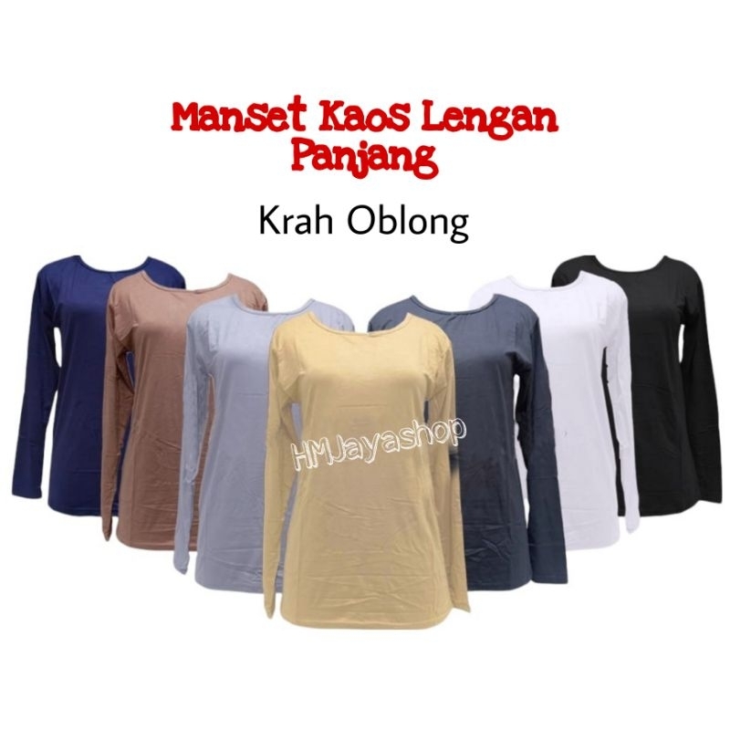 Manset Kaos Lengan Panjang Wanita Ukuran L Inner Kaos Bahan Rayon