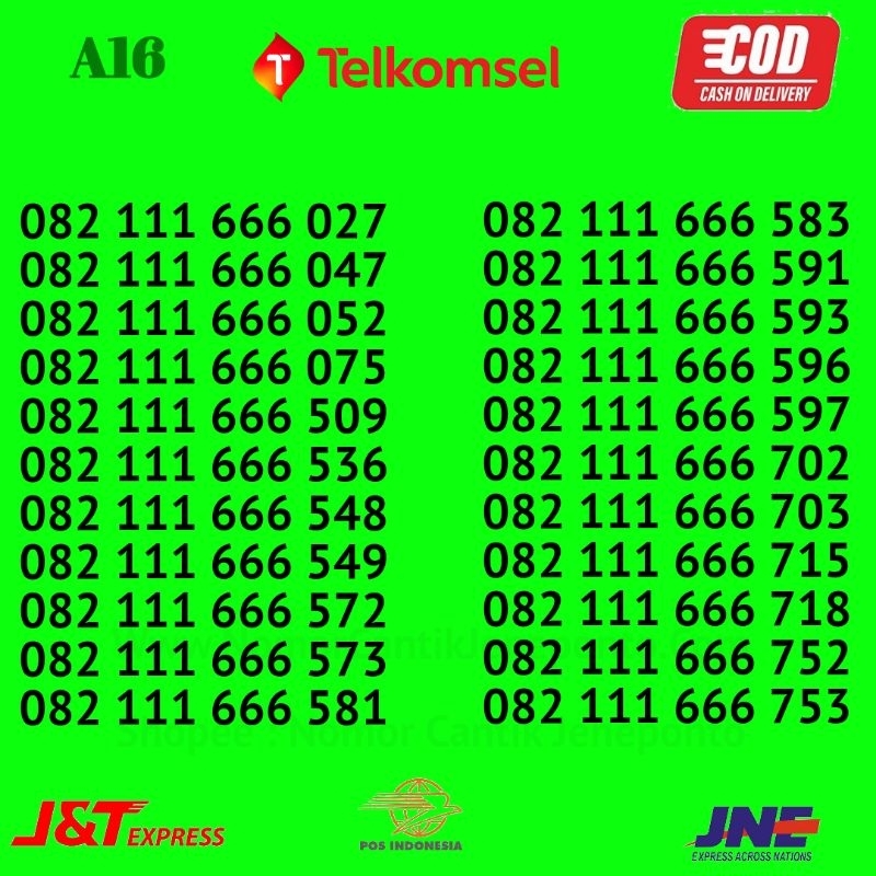 Kartu Perdana Nomor Cantik Telkomsel simPATI Double Triple 111 666 Sakti Combo Termurah