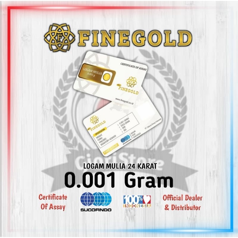 DIEMASIN 0.001 Gram Logam Mulia Emas Mini 24 Karat Original