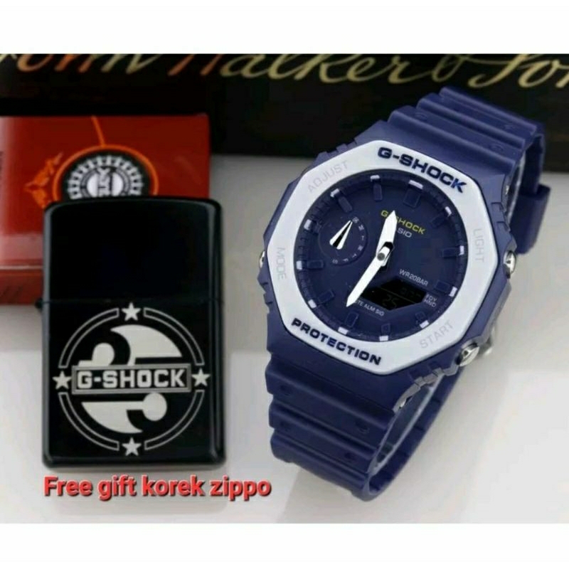 Free Korek Zippo!!! Jam Tangan GA2100 Casio Gshock Pria Terlaris Water Resistance Kasual Outdoor