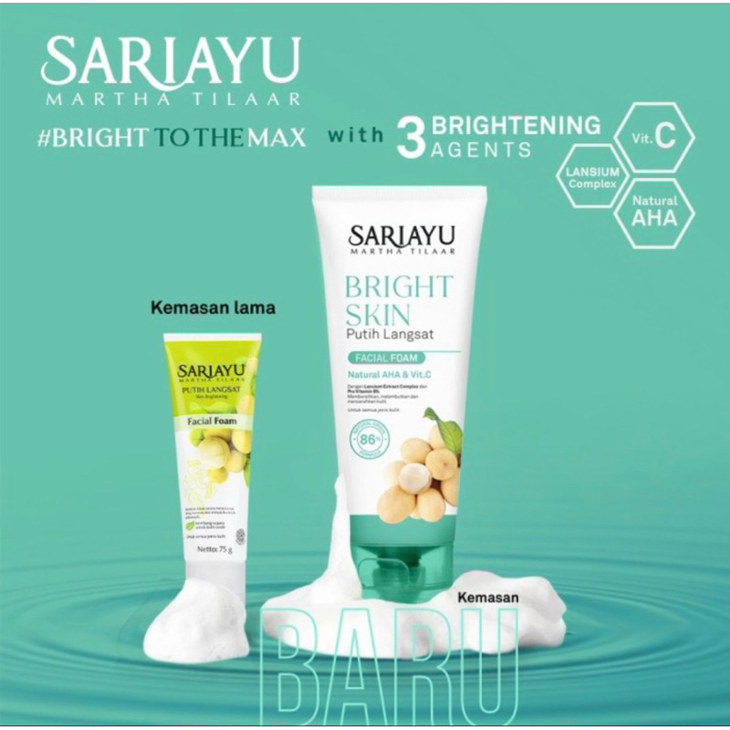 Sariayu bright skin putih langsat facial foam 75 gram