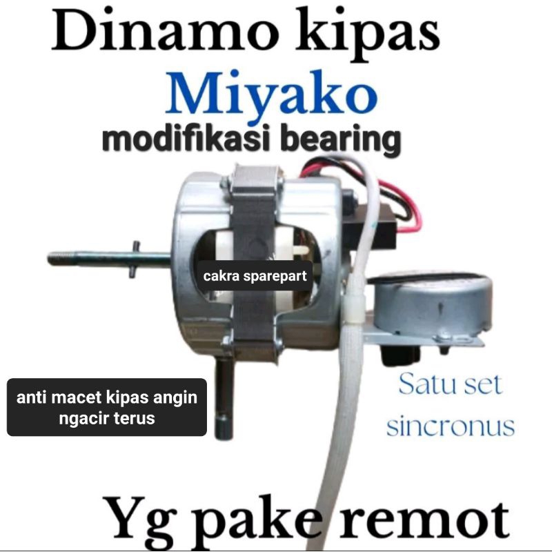 Dinamo kipas angin miyako remot tjr-101 modifikasi bearing original miyako