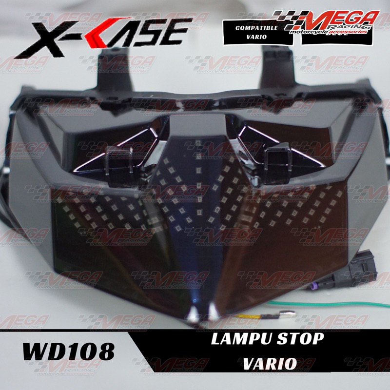 Lampu Stop Belakang Vario Led 125 150 New Set Reflektor + Mika Impor Model Coloseum 8 Mode Stoplamp Bintik Running Vario125 &amp; Vario150 2019 2020 2021 2022 2023