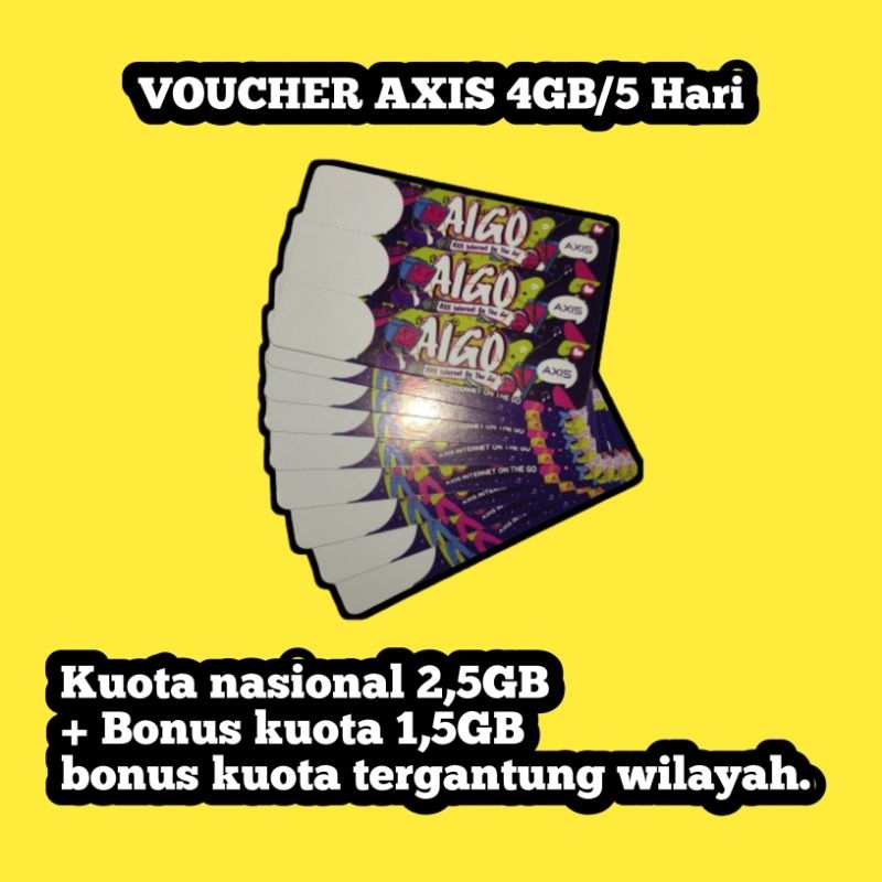 Voucher Kuota AXIS 2,5 GB/5 Hari (4GB)