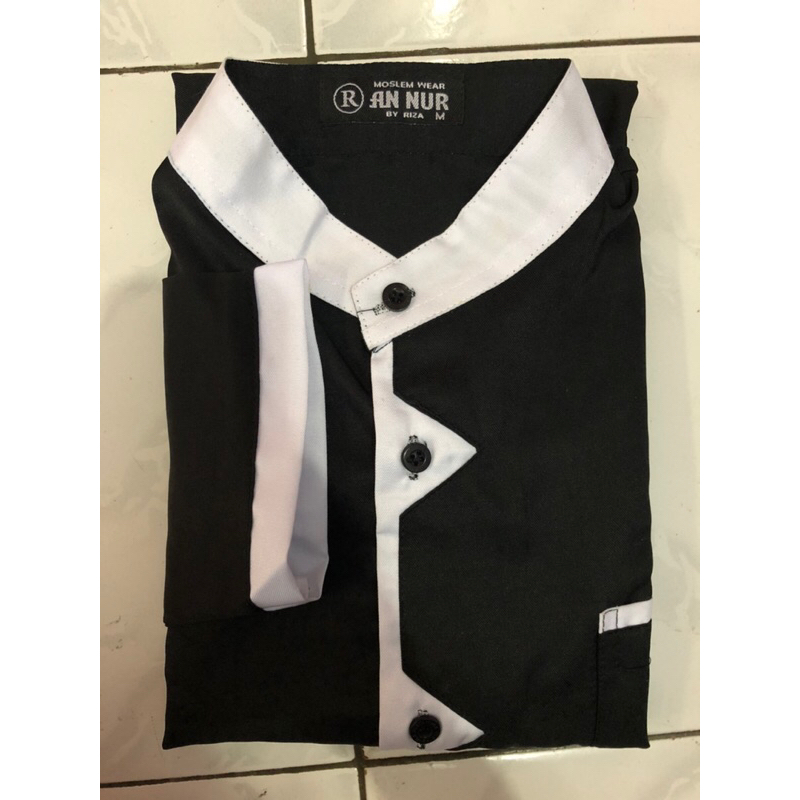 baju koko zikzak / busana muslim laki laki / koko lengan panjang / ecer / grosir