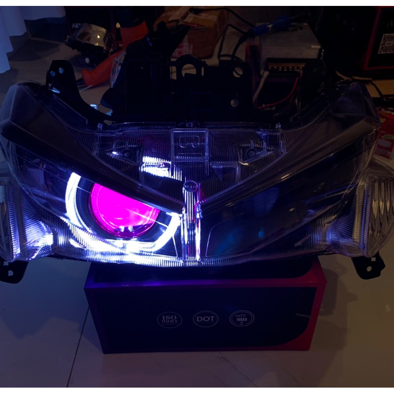 BILED AES TURBO SE EXPERIENCE V2 70 WATT SHROUD BMW PROJIE MOTOR AEROX OLD Headlamp Reflektor Aerox 