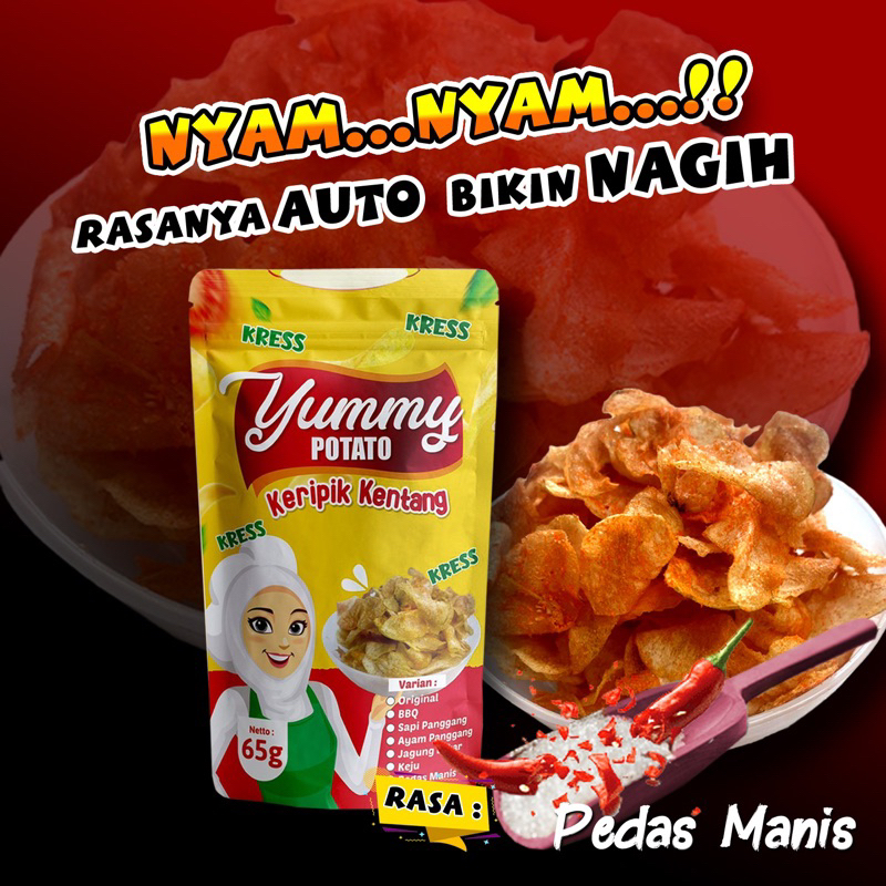 

kripik kentang rasa pedas manis