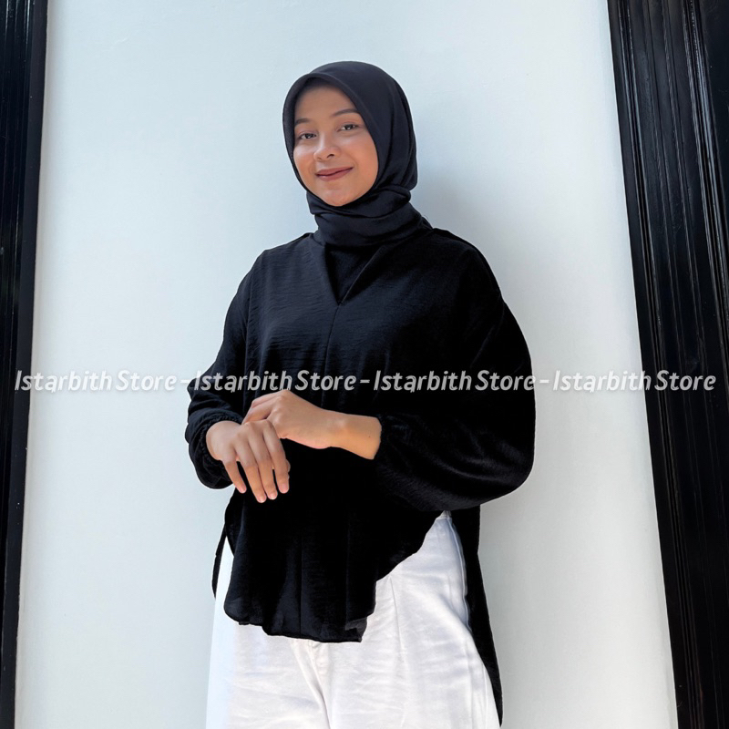 Kemeja Blouse Wanita - Livia Blouse Crinkle Airflow - Outer Wanita Korean Style