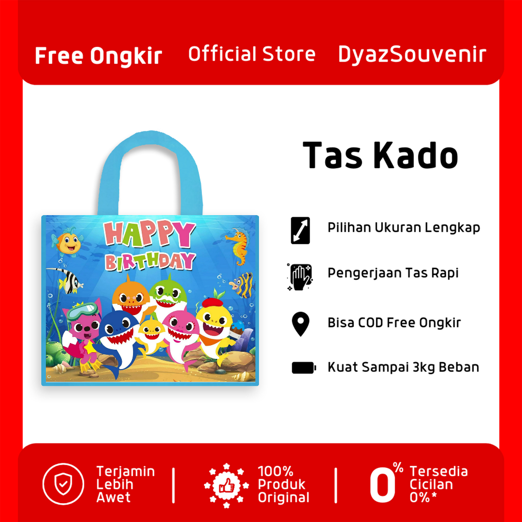

TERLENGKAP TERPERCAYA [COD ]TAS ULTAH TERLARIS, ULANG TAHUN,Baby Shark Custom Kado Spesial