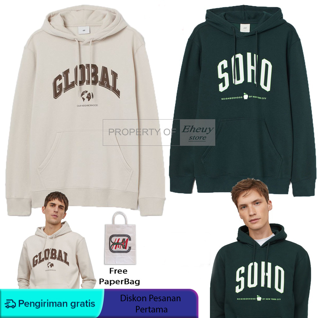HOODIE HM SOHO ORIGINAL Hoodie Global h&amp;m hoodie hijau cream