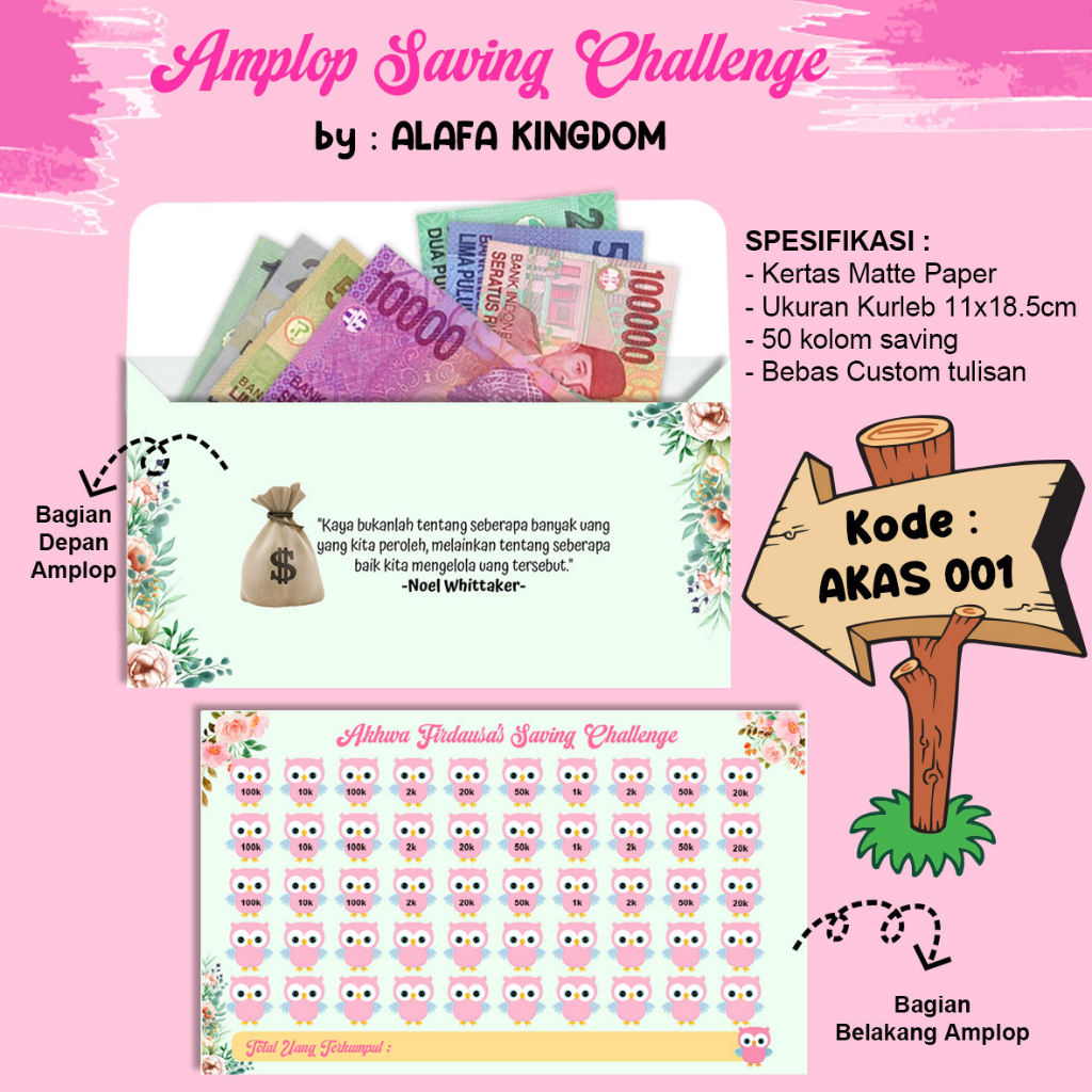 

alafakingdom Amplop Saving Challenge AKAS 001