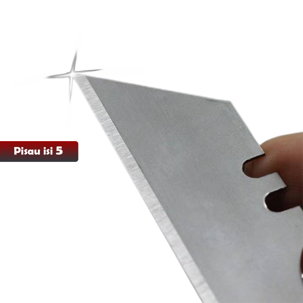 NEW CUTTER LIPAT /  Pisau Cutter Lipat, Foldable Cutter Knife refil isi 5 pcs -YOSINOGAWA