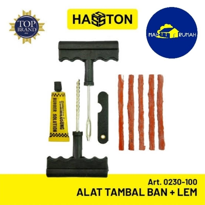 Alat Tambal Ban Set 9 pcs Tubles Tubeless Tembel Ban Bocor Motor Mobil Gagang Plastik 9pcs - HASSTON PROHEX