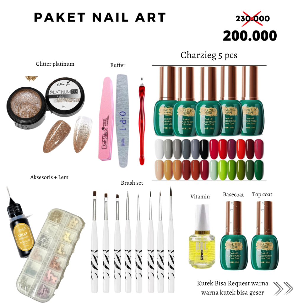 paket lengkap nail art untuk pemula