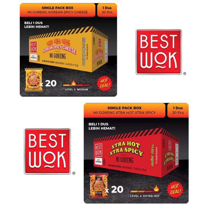 

Best Wok Mi Goreng Korean Spicy Cheese Level 2 & Xtra Hot Xtra Spicy level 4