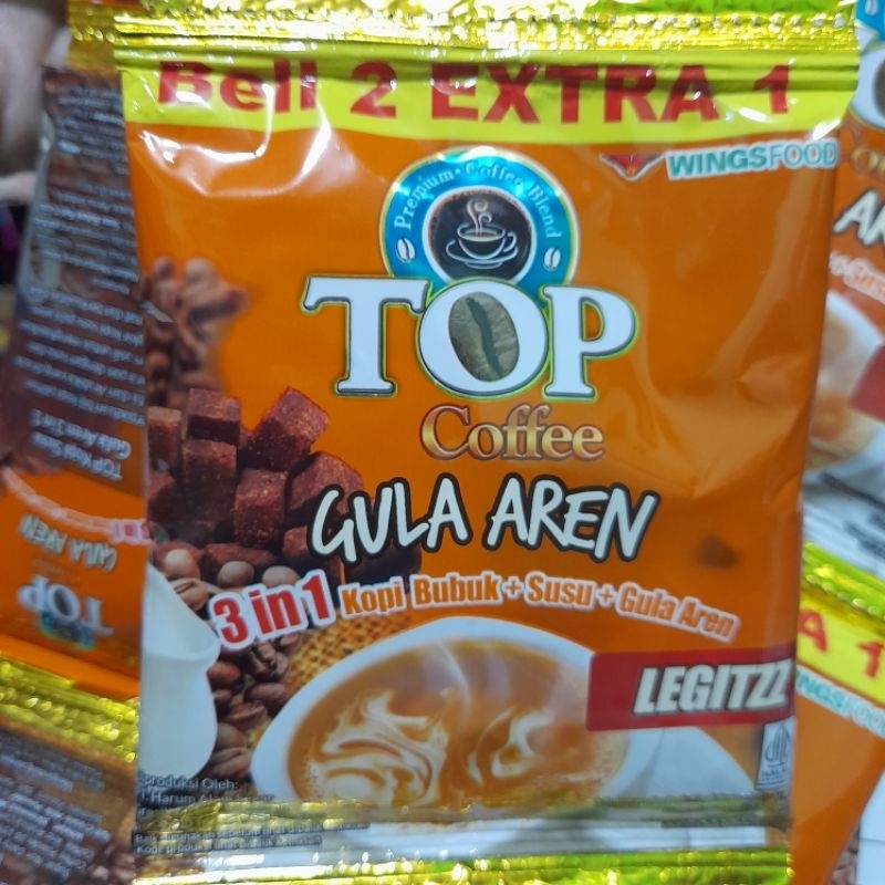 Top Coffee Gula Aren 3 in 1 ( 1 Renceng Isi 15 Sachet )