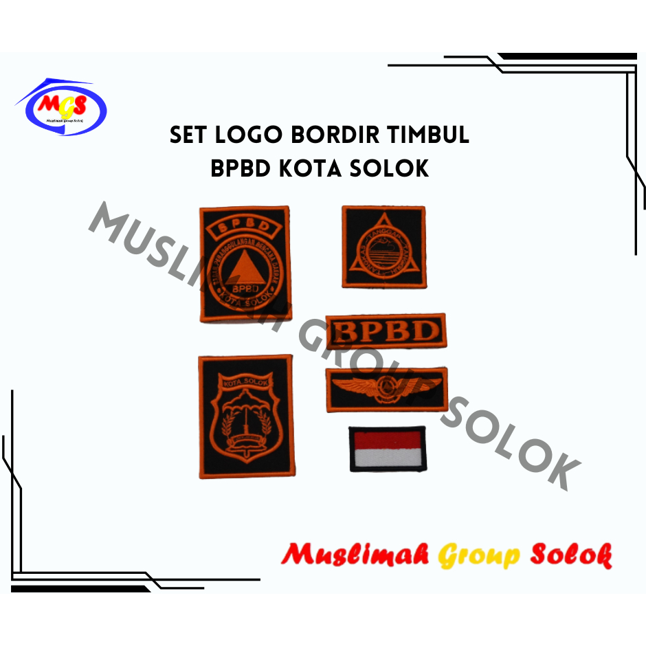 Set Logo Bordir Timbul  BPBD Kota Solok