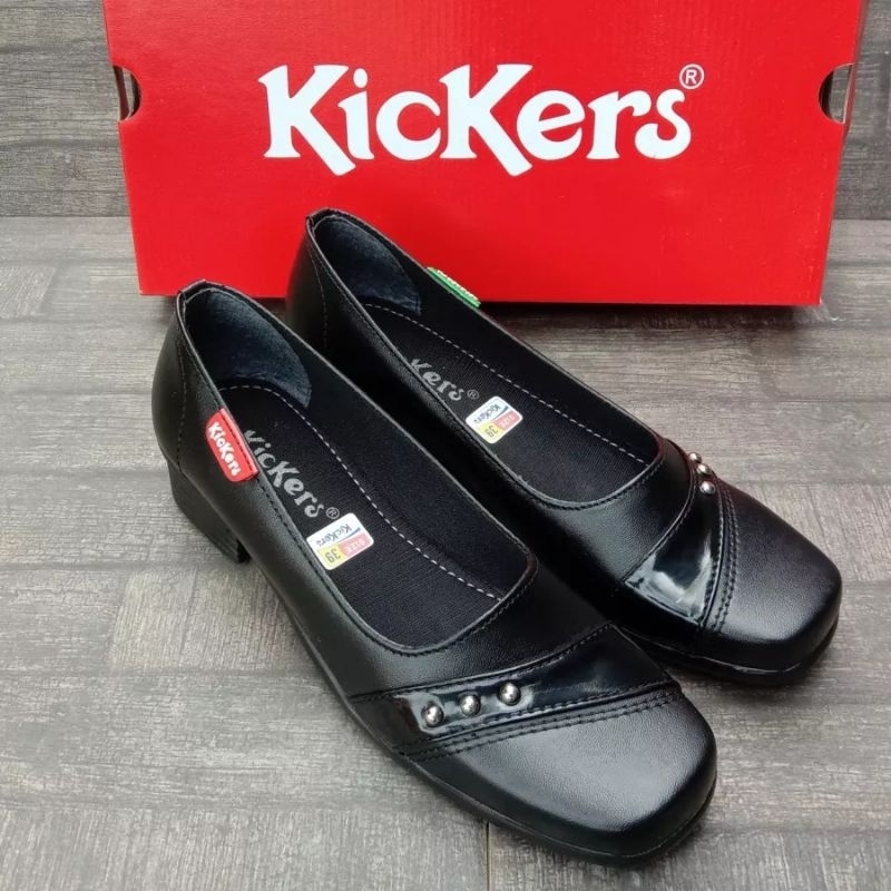 PROMO 7.7 DISKON Sepatu Pantofel Wanita Terlaris Hak 3 Cm Hitam Sekolah Paskibra Kantor COD