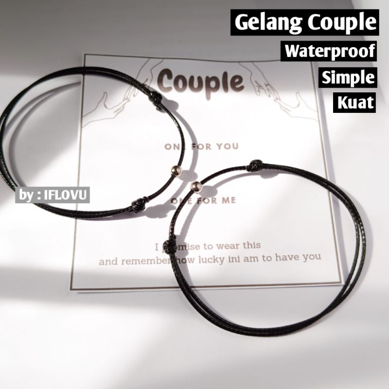 Gelang Couple Simple | Gelang Hitam Couple | Gelang Tali Tipis | Gelang Anti Air | Gelang Kapel Copel Coupel Capel