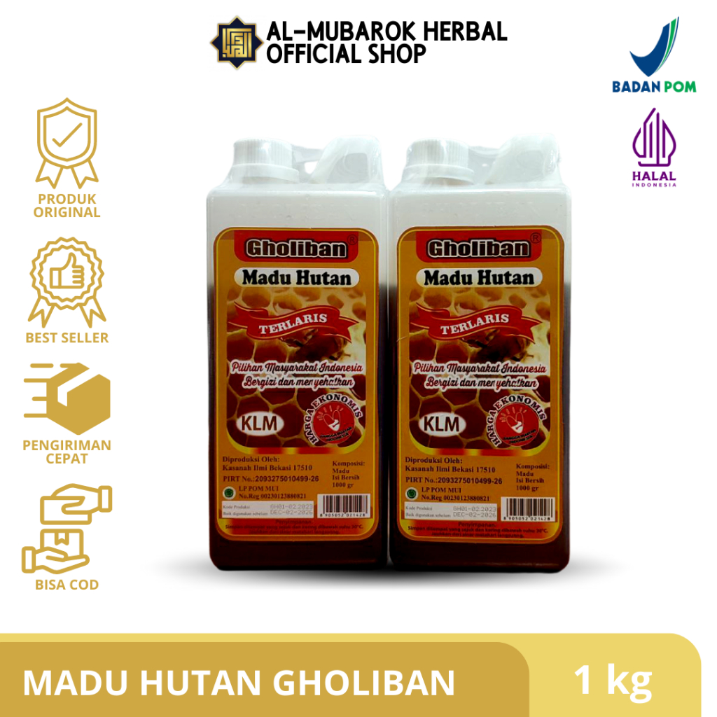 

Madu Hutan Gholiban Kalimantan 1kg Original BPOM Madu Ghaliban Goliban KLM Terlaris 1 Kg Setengah Kilo Asli Riau