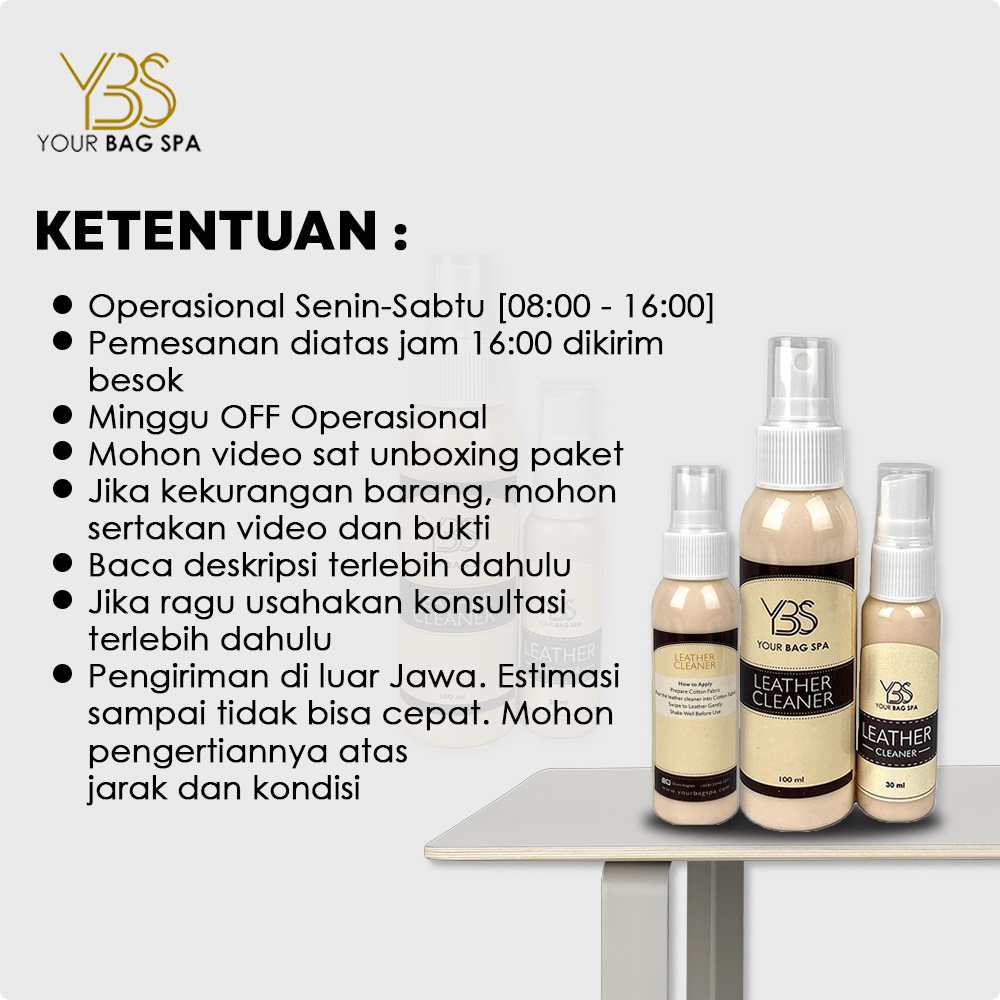 Leather Cleaner YOUR BAG SPA (Cairan Pembersih dan Perawatan Bahan Kulit)