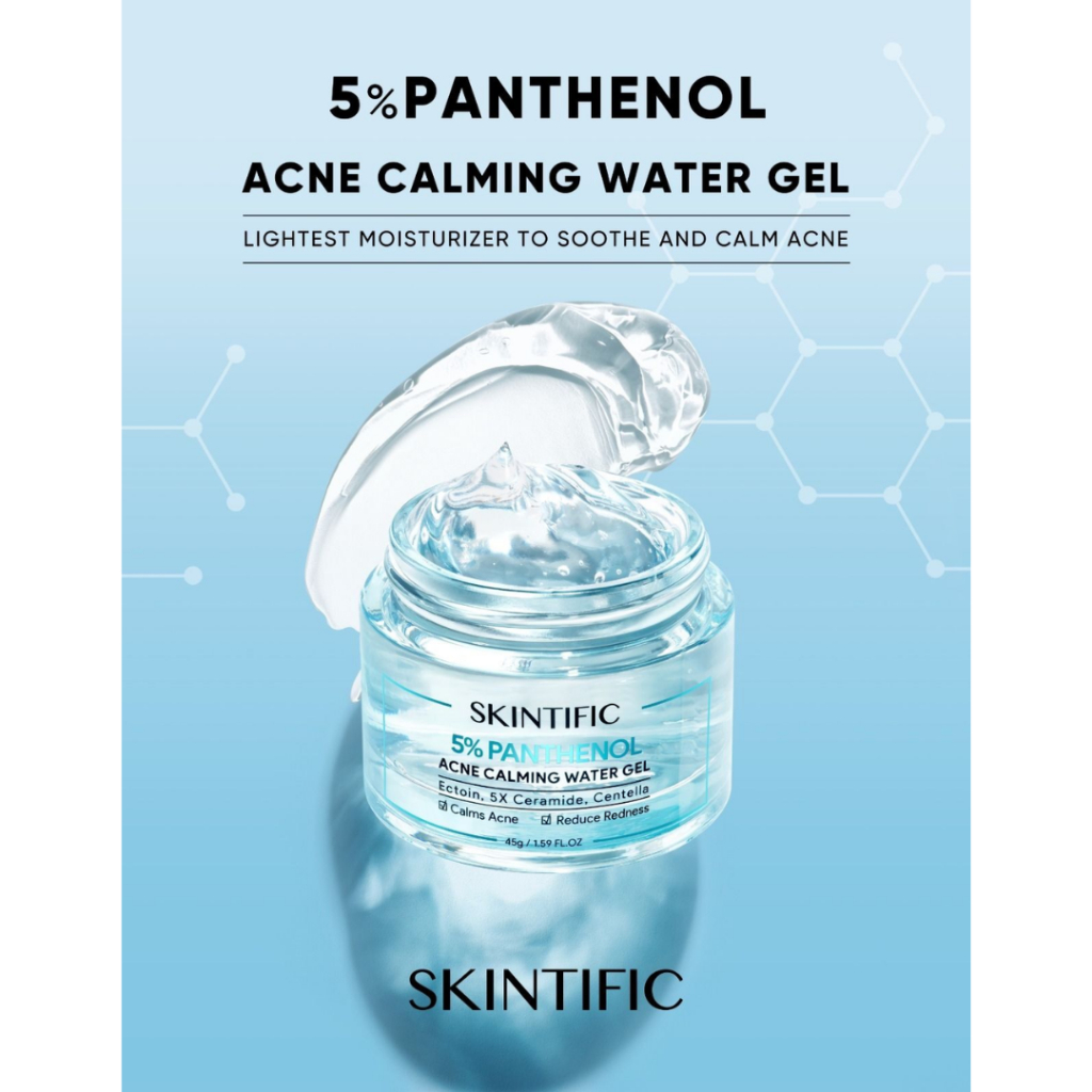 SKINTIFIC 5% Panthenol Acne Calming Water Gel Moisturizer 45g Moisture Moist