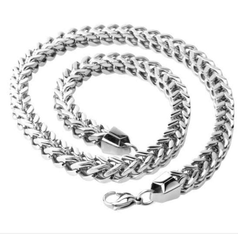 KALUNG RANTAI PRIA TITANIUM/RANTAI KOTAK ANTI LUNTUR