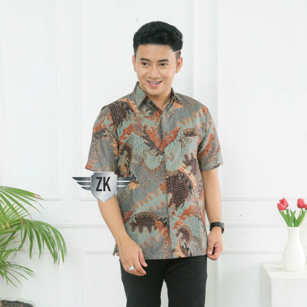 Kemeja Batik Lengan Pendek / Hem / Sragam Kantor / kondangan / baju Pria dewasa /  formal / Kasual