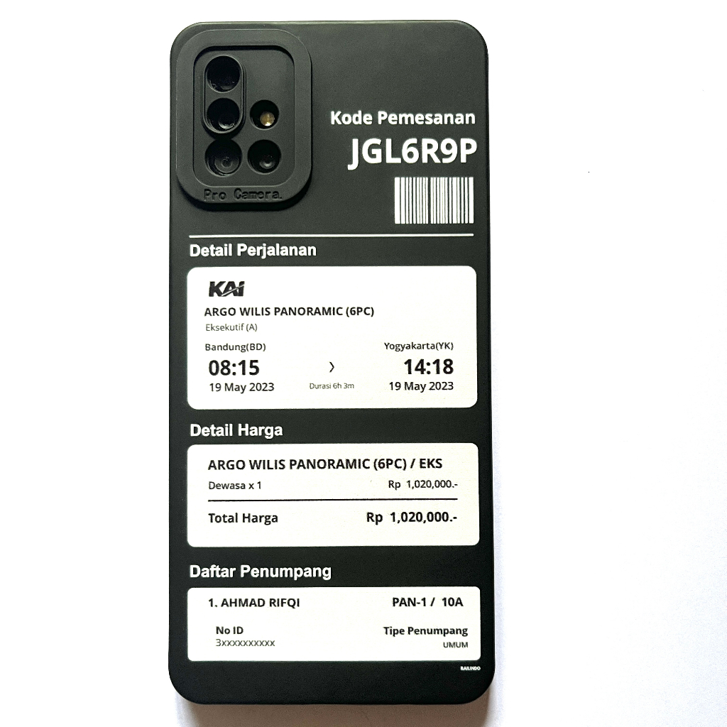 CUSTOM SOFT CASE PREMIUM SEMUA TIPE HP - Model Tiket