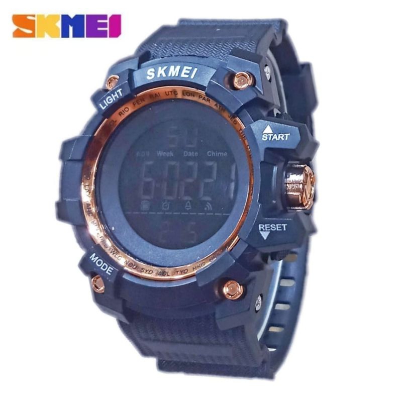 (Cod)Jam Tangan Pria Skmei Digital Bulat Wanter Resist/Anti Air Strap.Rubber(Dikirim Jakarta)