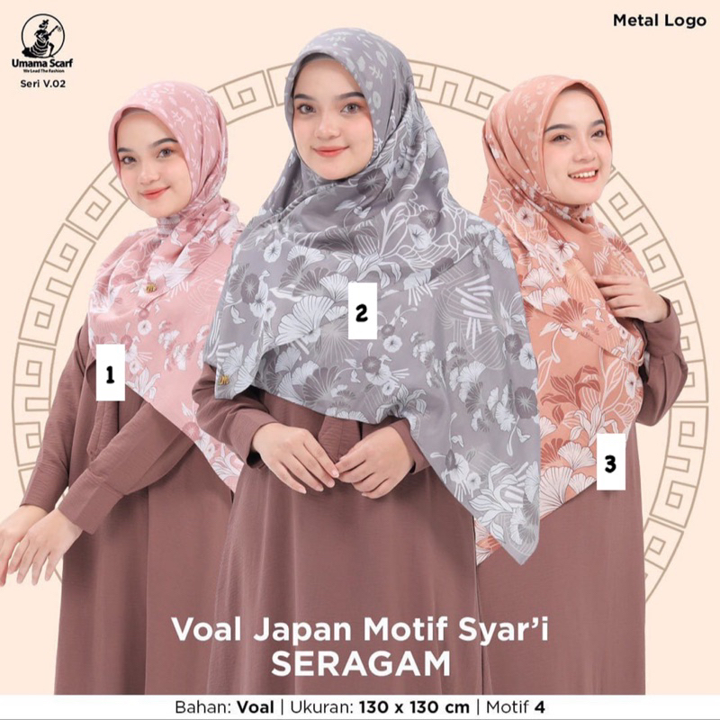 SEGIEMPAT MOTIF VOAL JAPAN SYARI SERAGAM METAL LOGO UMAMA SCRAF V.02