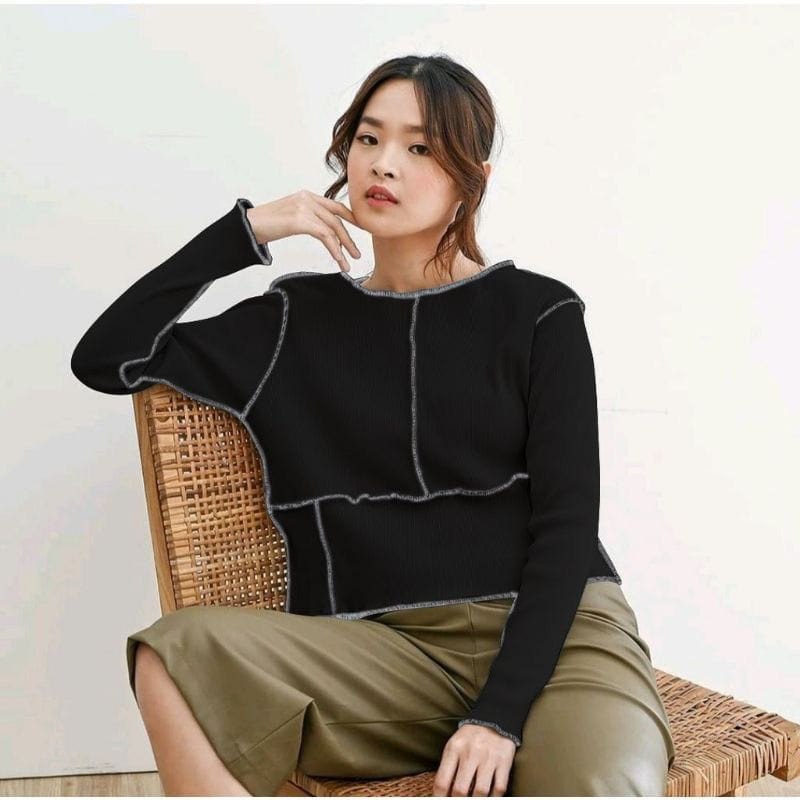 GSC - Crop Dust Oversize Contrast Top RIB