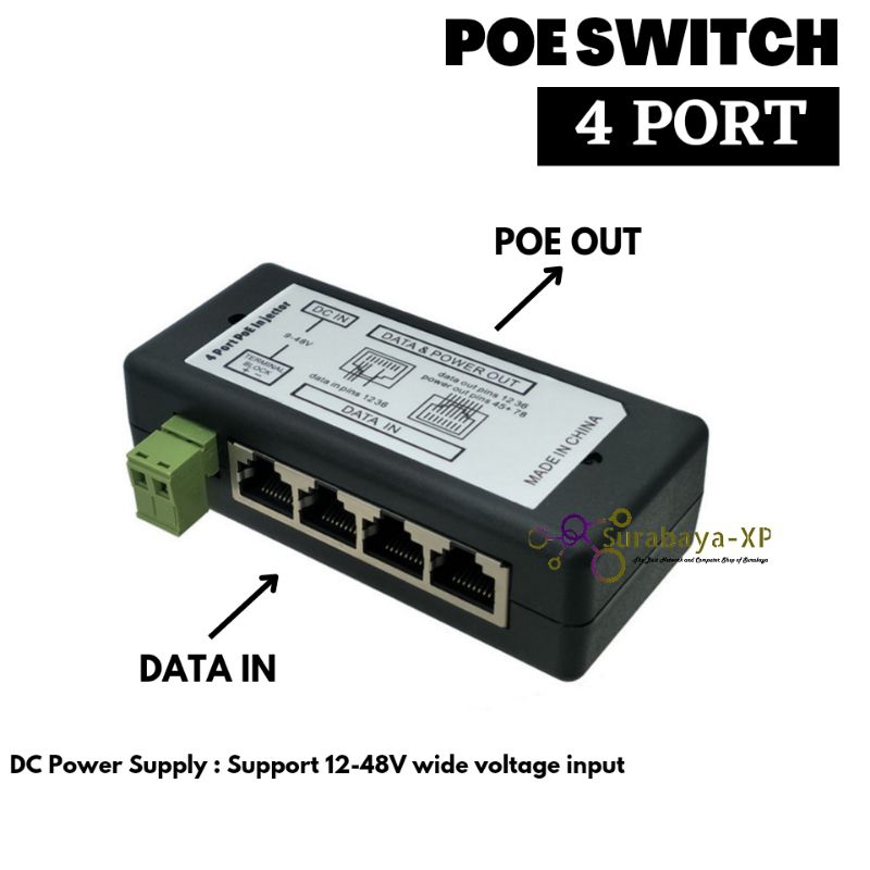 POE SWITCH 4 PORT INJECTOR 4PORT