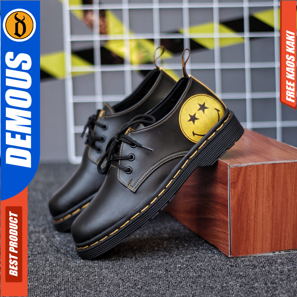 Sepatu Formal Pantofel Low Boots Docmart Hitam Pria