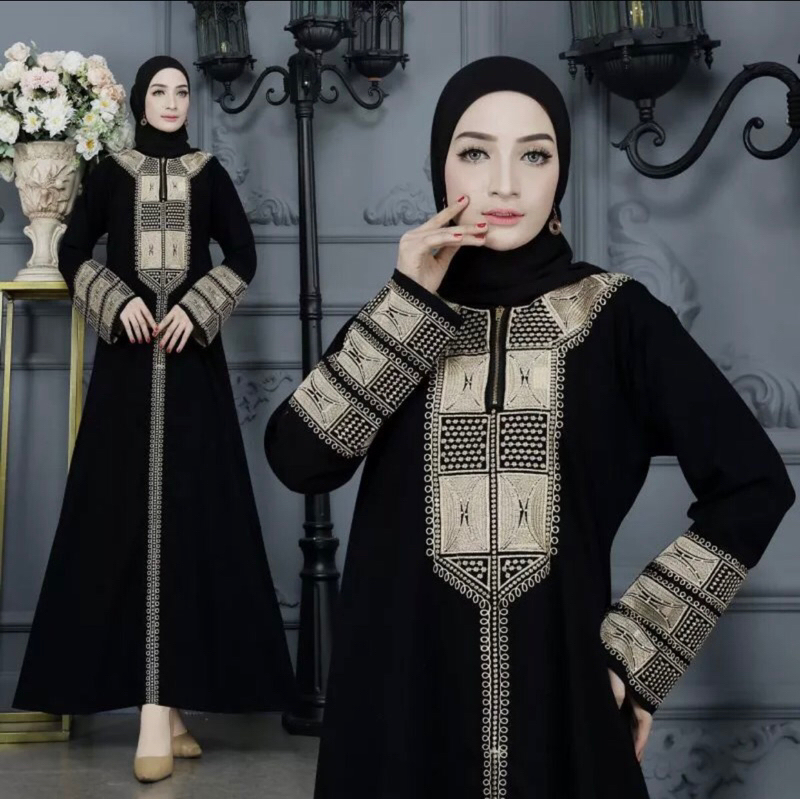 ABAYA MUSLIM ZIPER DUBAI ROSEGOLD (BUSUI)