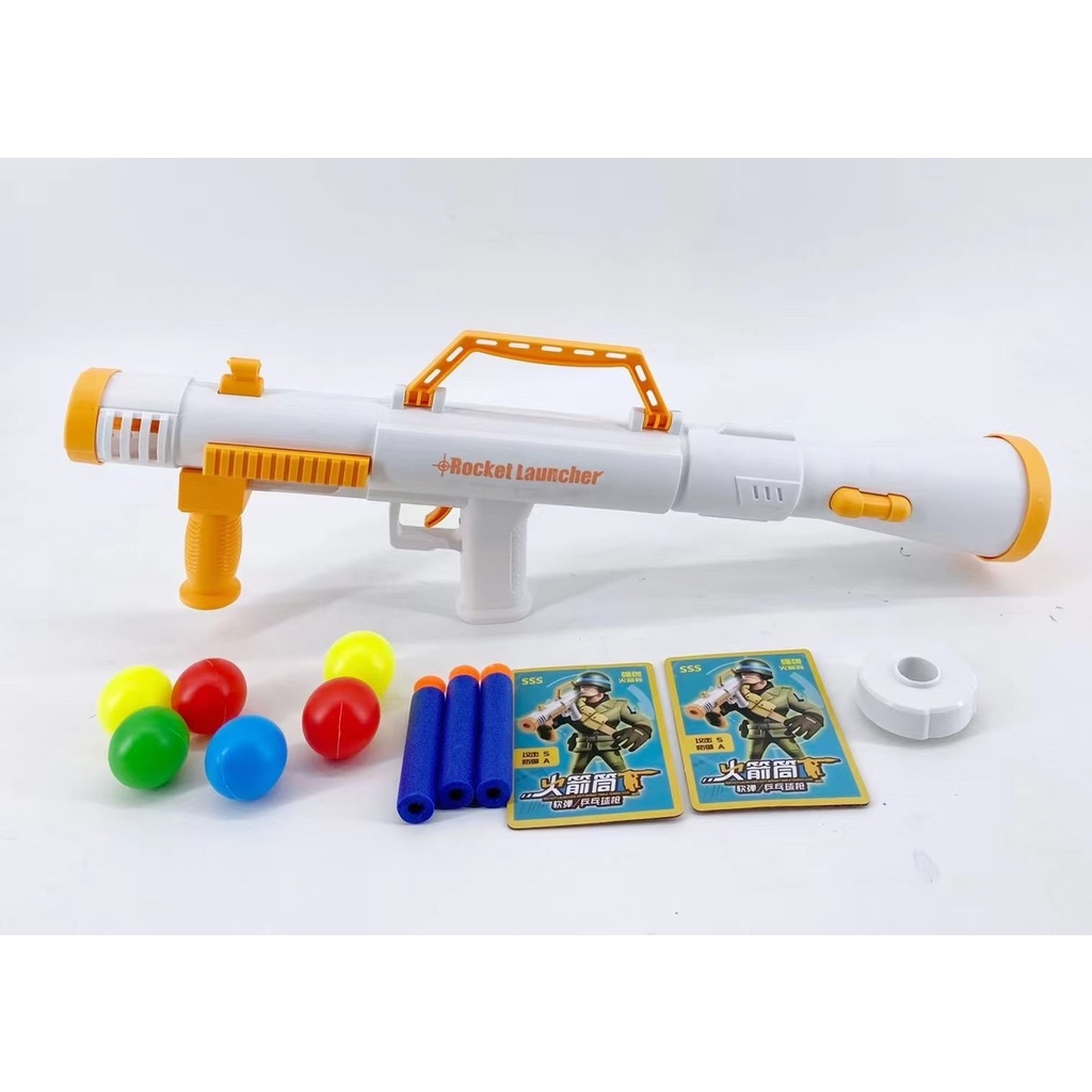 MAINAN ANAK ROCKET LAUNCHER MAINAN TEMBAKAN NERF BUSA MAIANAN ANAK COWOK MAIANAN SOFT GUN