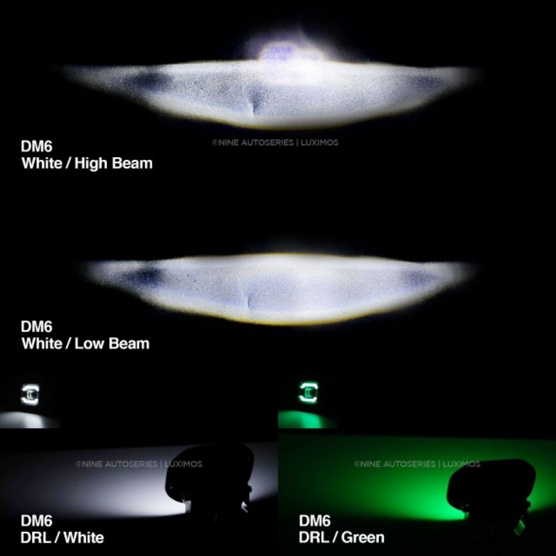 NINE LUXIMOS LAMPU SOROT DAYMAKER DM6 DOUBLE DRL BIRU HIJAU MERAH LAMPU UTAMA MOTOR KLX CRF WRR KTM FOGLAMP  MOBIL