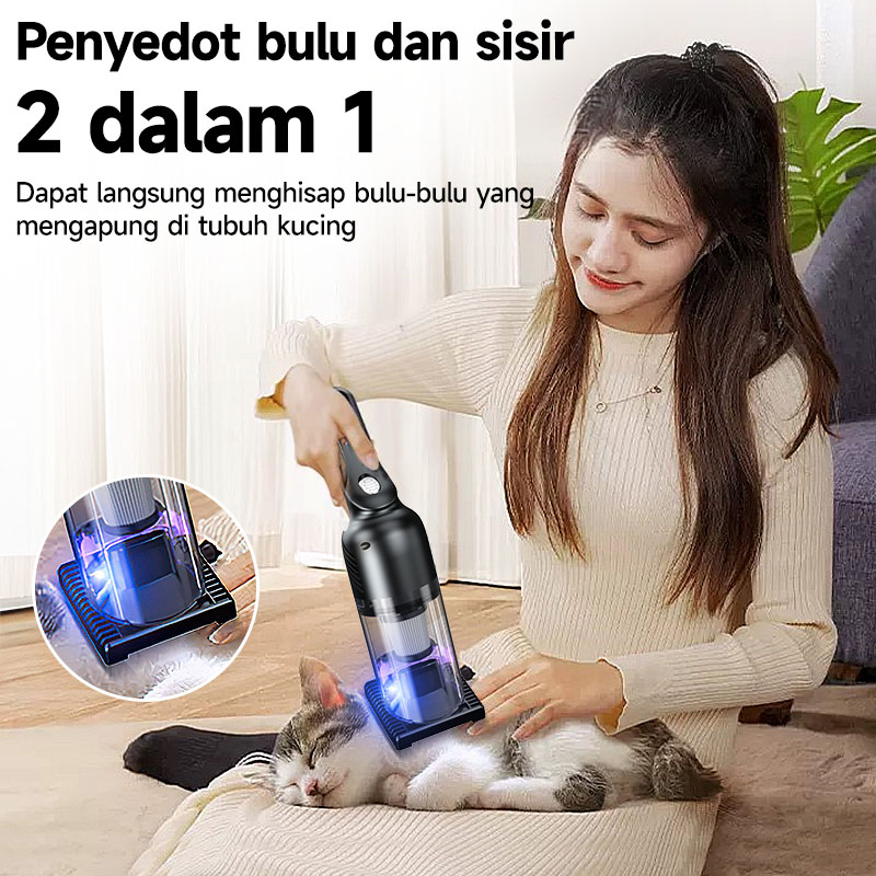 AmazeFan 19000Pa UV vacuum cleaner Portable kucing Anti Dust Mite mobil kasur anti tungau  penyedot Cordless Handheld cleaner vakum cleaner Wet And Dry penghisap bu kasur penghilang bulu baju anti jamur dan kutu lint remover