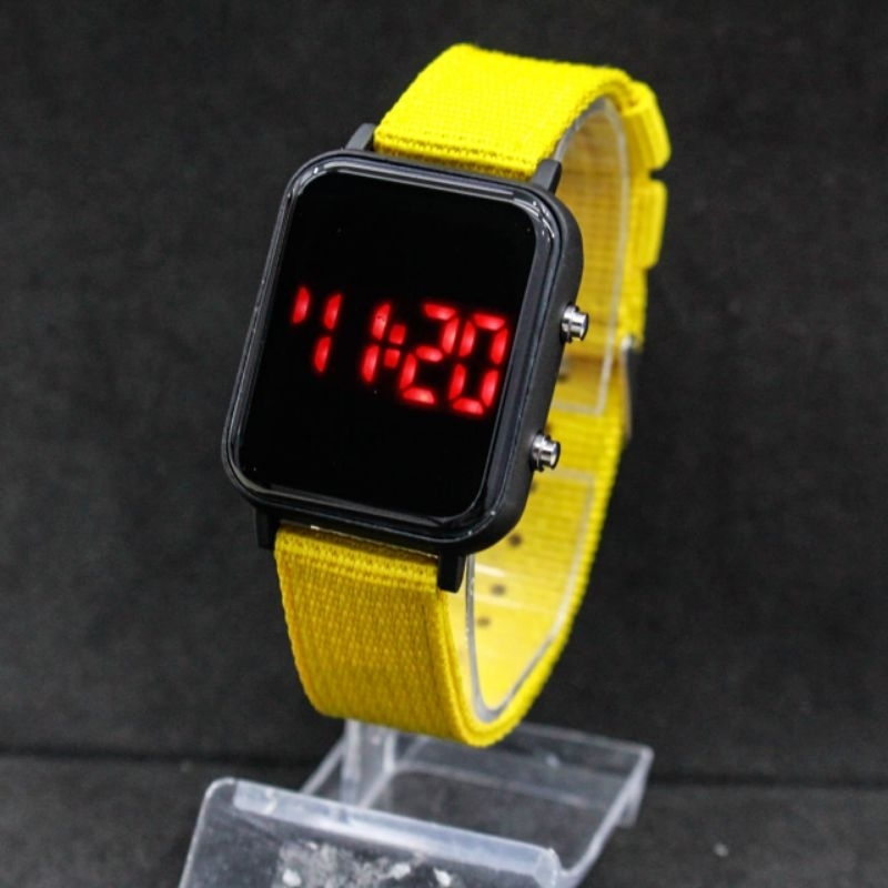 JAM TANGAN LED CEWEK/COWOK TALI NYLON D:31MM