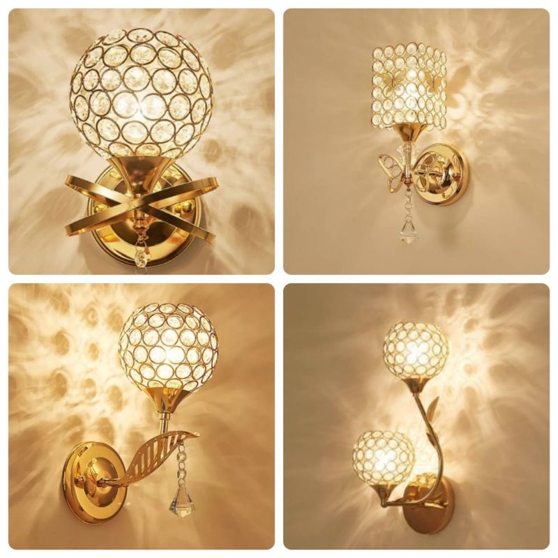 lampu hias dinding Nordic Lampu hias gold Lampu hias kristal