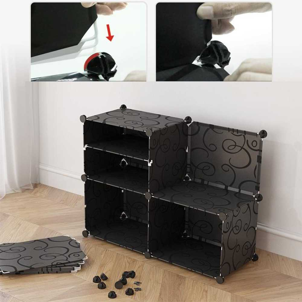 Rak Sepatu Sendal 4 Susun Shoe Shelf Cabinet Tempat Penyimpanan Spatu Sandal Rack Pelindung Debu Kotoran