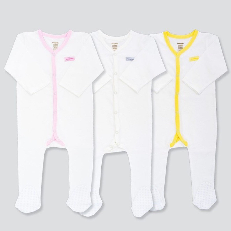 𝐁𝐎𝐎𝐆𝐘𝐁𝐀𝐁𝐘 𝐁𝐀𝐒𝐈𝐂 𝐒𝐋𝐄𝐄𝐏𝐒𝐔𝐈𝐓 (𝐆𝐈𝐑𝐋) 𝐃𝐀𝐏𝐀𝐓 3 𝐏𝐂𝐒 preloved / Sleepsuit BoogyBaby 3pcs (Girl) / Jumper Bay