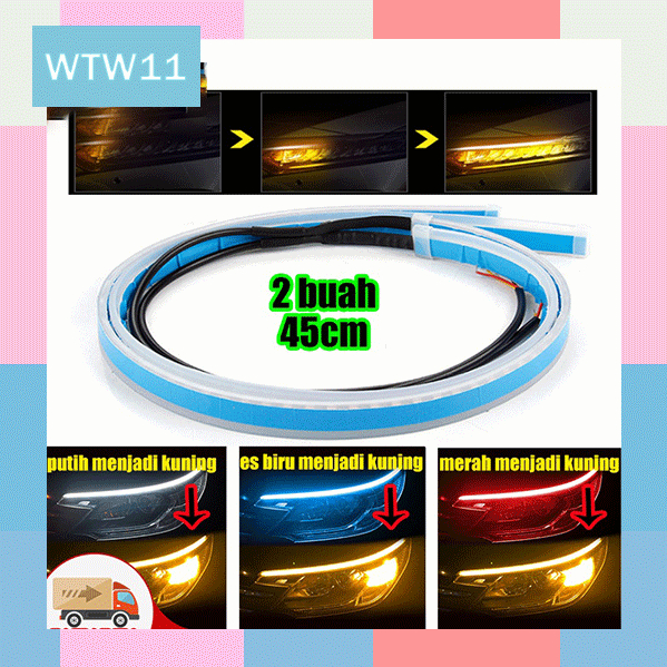 WTW Sepasang! Lampu LED DRL Alis 30 CM 45 CM 60 CM Mobil Motor Sein Daytime Running Light