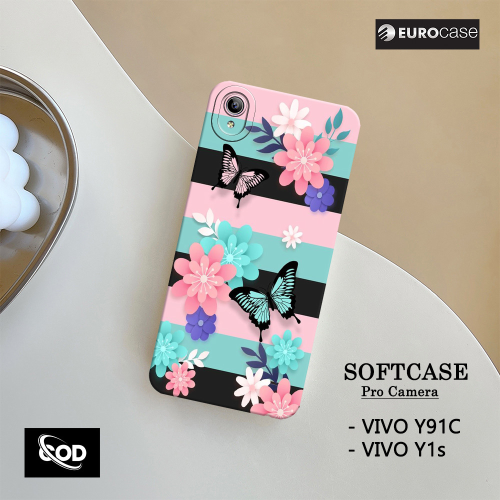 Casing Hp Vivo Y91c / Y1s  - Fashion Case Bunga - Soft Case Hp Vivo Y91c / Y1s Terbaru - Kesing Hp V