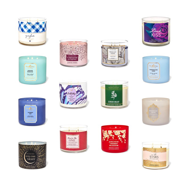 SALE BBW 3-Wick Scented Candle Aromatherapy / Bath and Body Works Original Lilin Aromaterapi // Stre
