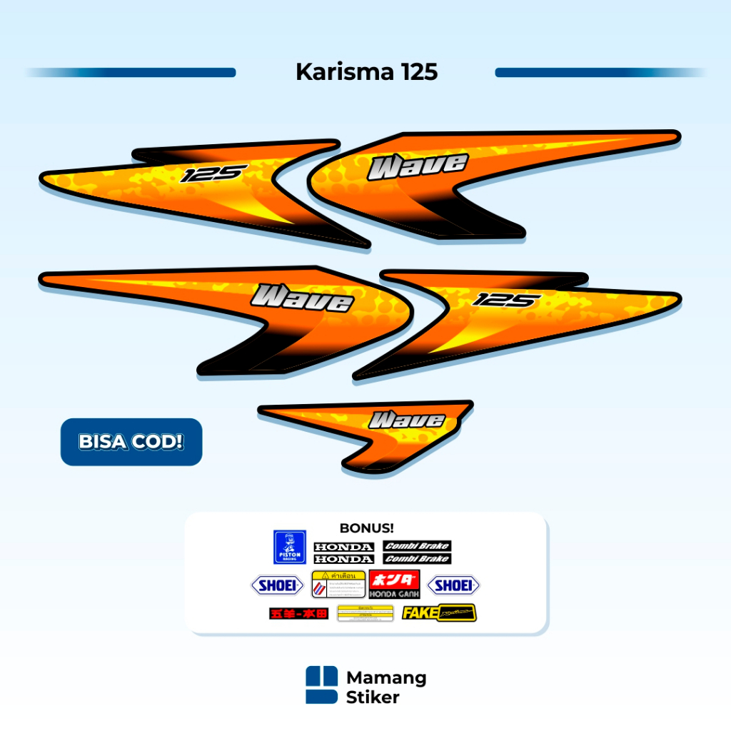 Striping Honda Karisma 125 D Variasi (19) Wave S Thailand i Karisma X Tahun 2002 2003 2004 2005 2006