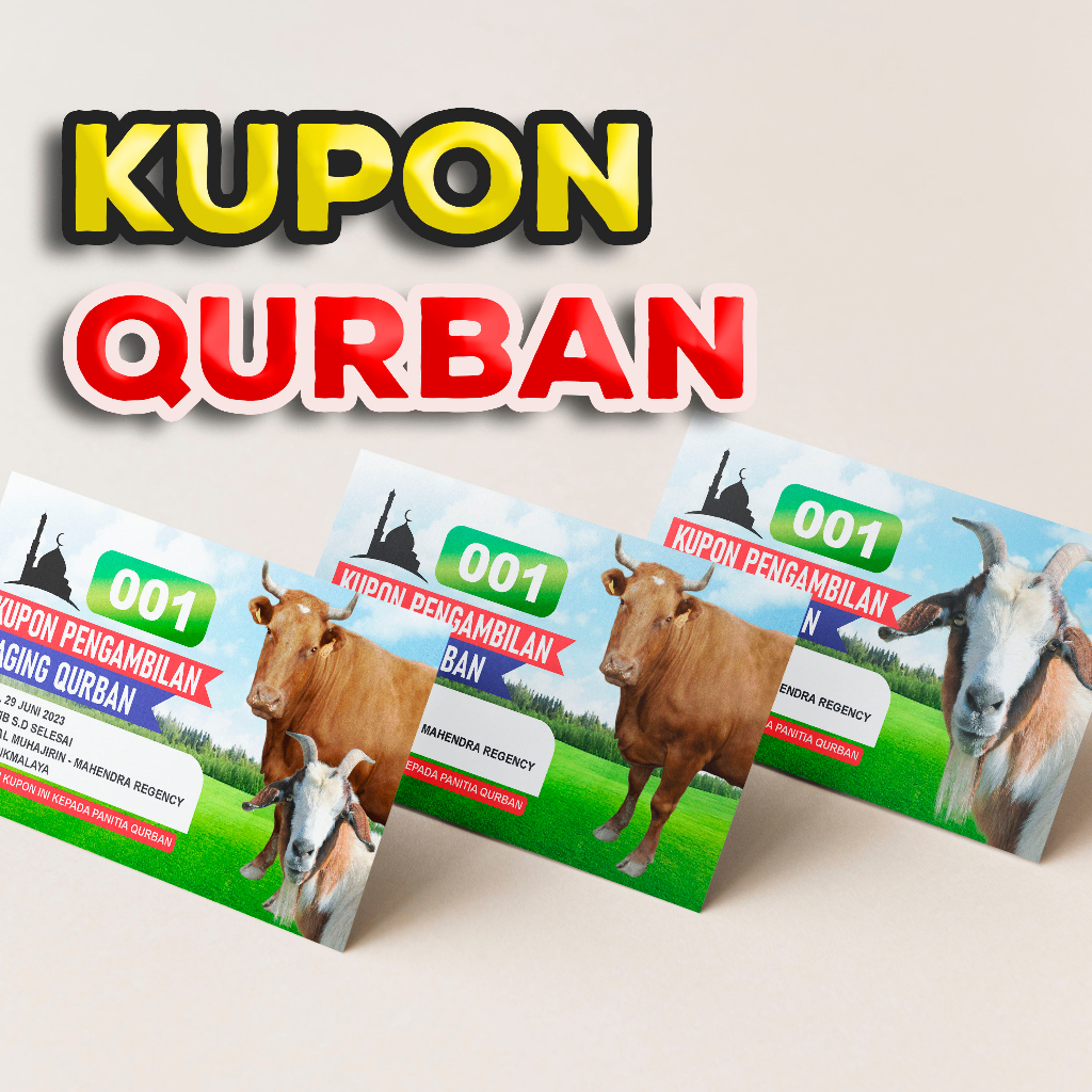 Kupon Pengambilan Daging Qurban | Kupon Qurban 002 B